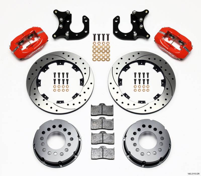Wilwood Forged Dynalite P/S Rear Kit Drilled Red Big Ford 2.36in Offset-thumbmail-1