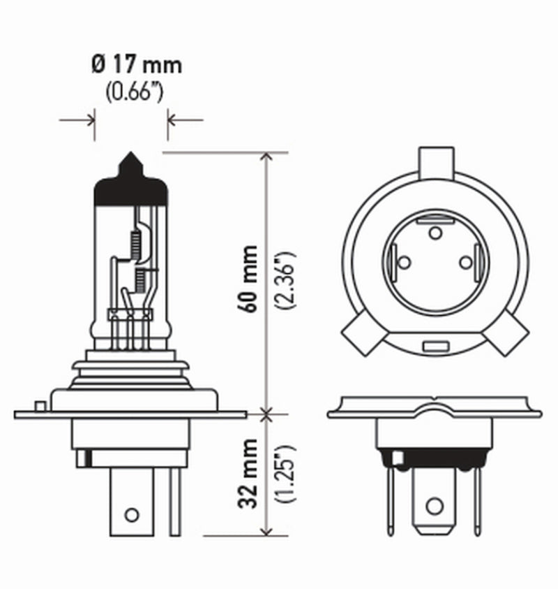 Hella Bulb 9003/Hb2 12V 60/55W P43T T46 (2)-thumbmail-2