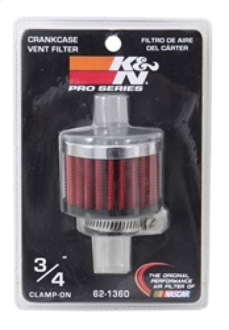 K&N 3/4 inch ID 2 inch OD 1.5 inch H Clamp On Crankcase Vent Filter-thumbmail-6