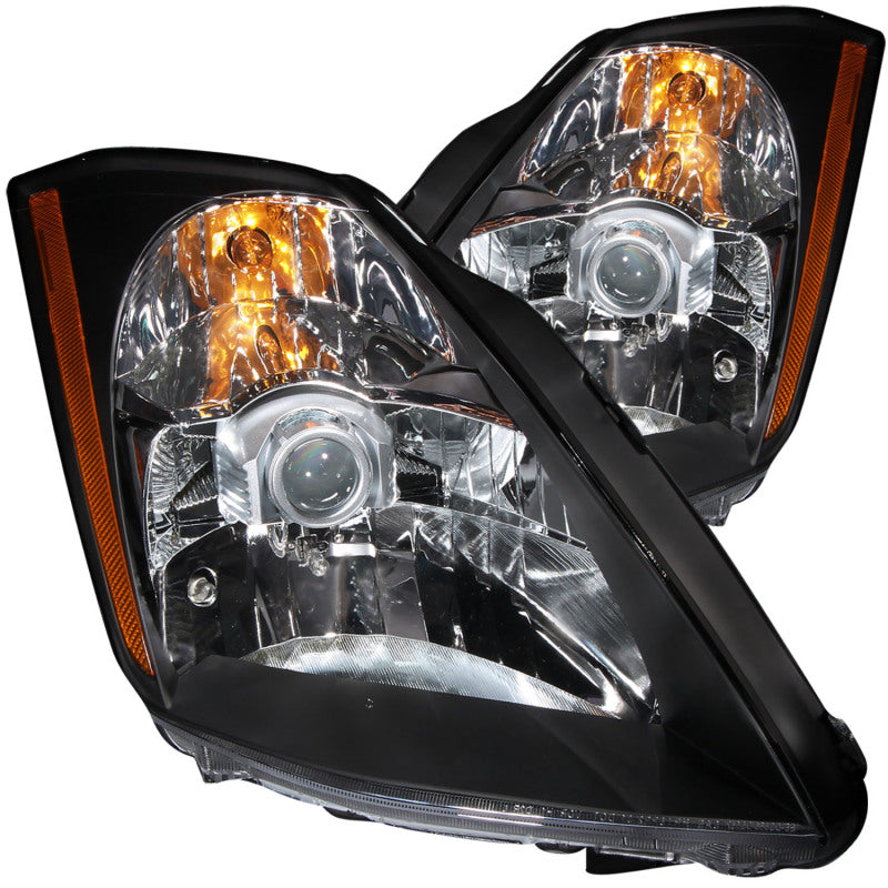 ANZO 2003-2005 Nissan 350Z Crystal Headlights Black-thumbmail-1