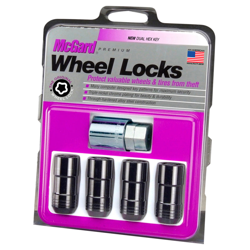 McGard Wheel Lock Nut Set - 4pk. (Cone Seat) M14X1.5 / 21mm & 22mm Dual Hex / 1.965in. L - Black-thumbmail-1