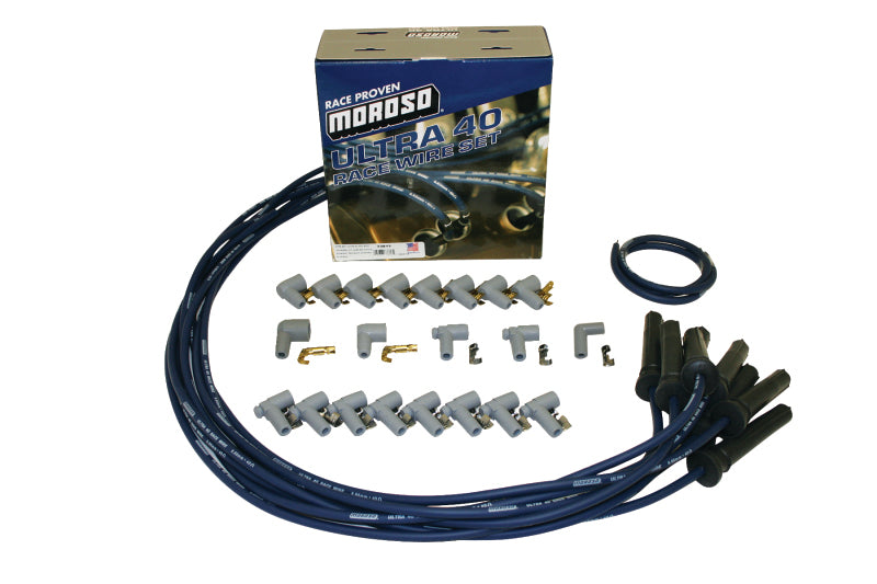 Moroso Universal Ignition Wire Set - Ultra 40 - Unsleeved - Straight - Pro-Boot - Blue-thumbmail-1