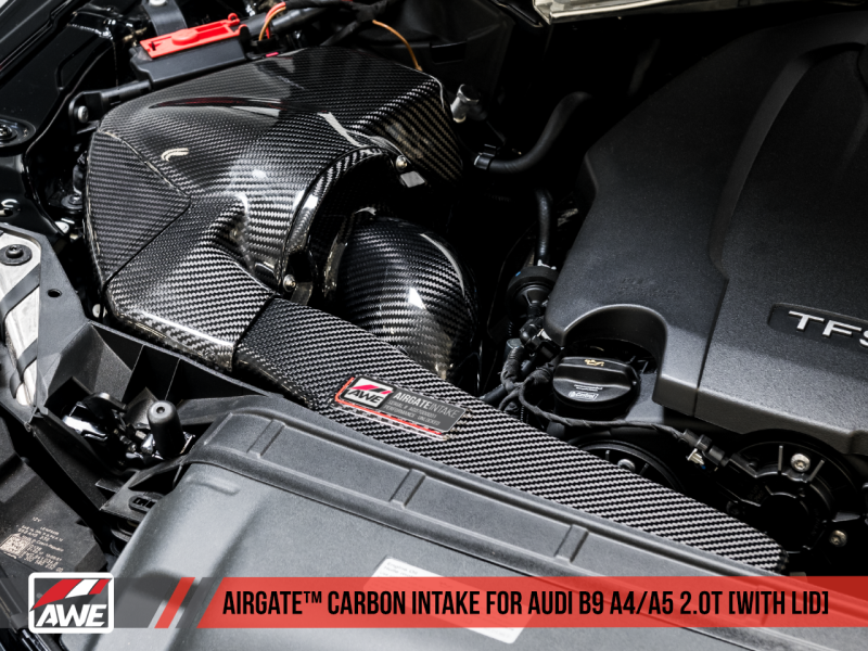 AWE Tuning Audi B9 A4/A5 2.0T Quattro Carbon Fiber AirGate Intake w/ Lid-thumbmail-2