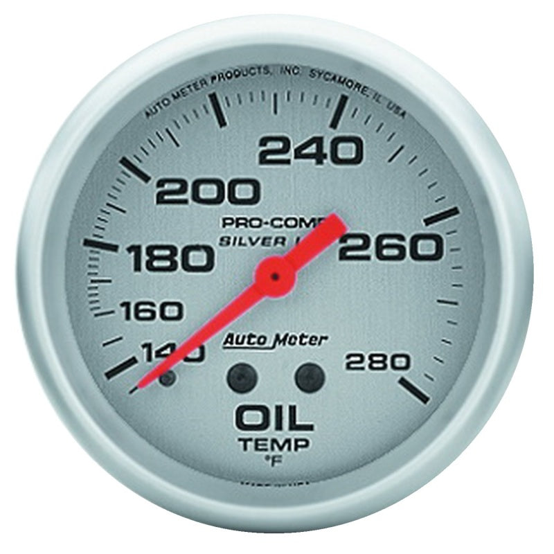 AutoMeter Gauge Oil Temp 2-5/8in. 140-280 Deg. F 8ft. Liquid Filled Mech Ultra-Lite-thumbmail-1
