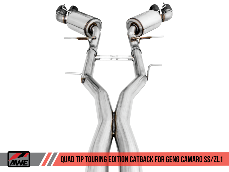 AWE Tuning 16-19 Chevy Camaro SS Res Cat-Back Exhaust -Touring Edition (Quad Diamond Black Tips)-thumbmail-1