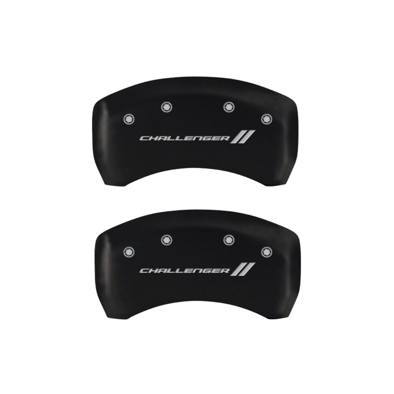 MGP 4 Caliper Covers Engraved Front & Rear With stripes/Challenger Red finish silver ch-thumbmail-4