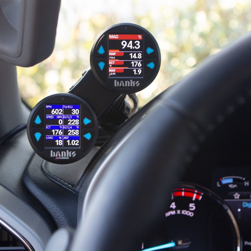 Banks Power Dual Gauge Pod Suction Mount For iDash 1.8 And 52mm Gauges-thumbmail-4