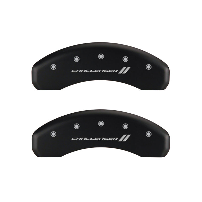 MGP 4 Caliper Covers Engraved Front & Rear With stripes/Challenger Red finish silver ch-thumbmail-4