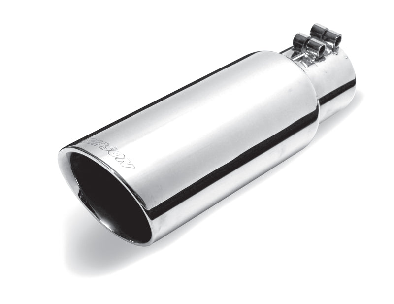 Gibson Round Dual Wall Angle-Cut Tip - 4in OD/2.5in Inlet/8in Length - Stainless-thumbmail-1