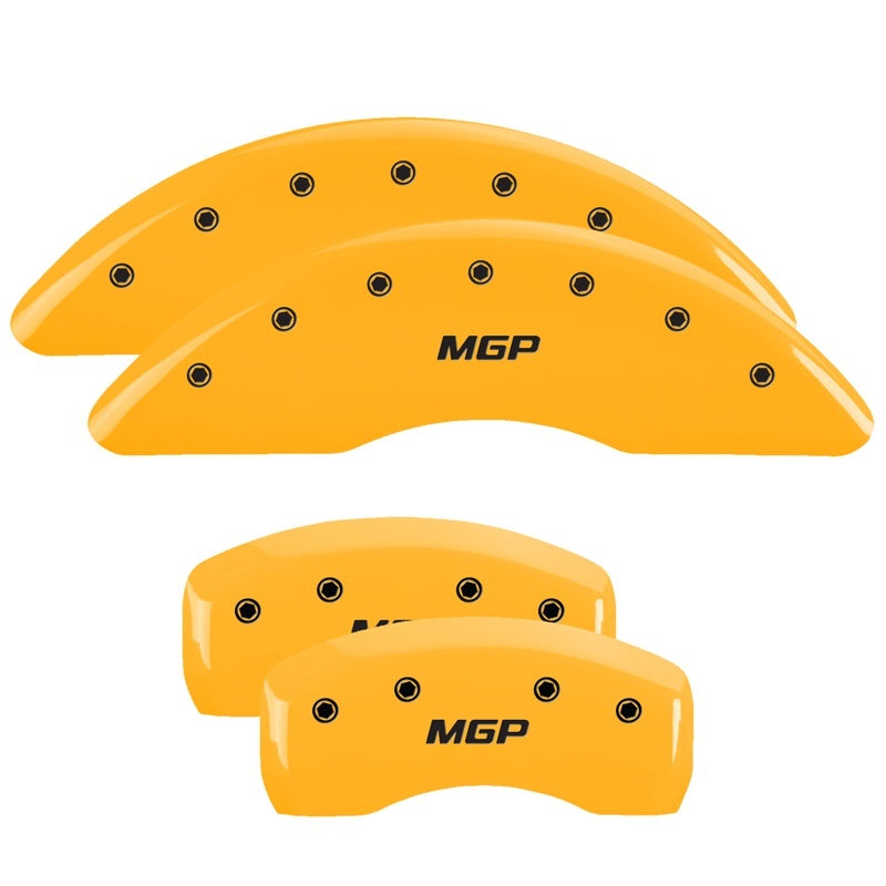 MGP 4 Caliper Covers Engraved Front & Rear MGP Yellow Finish Black Char 2010 Hyundai Genesis-thumbmail-1