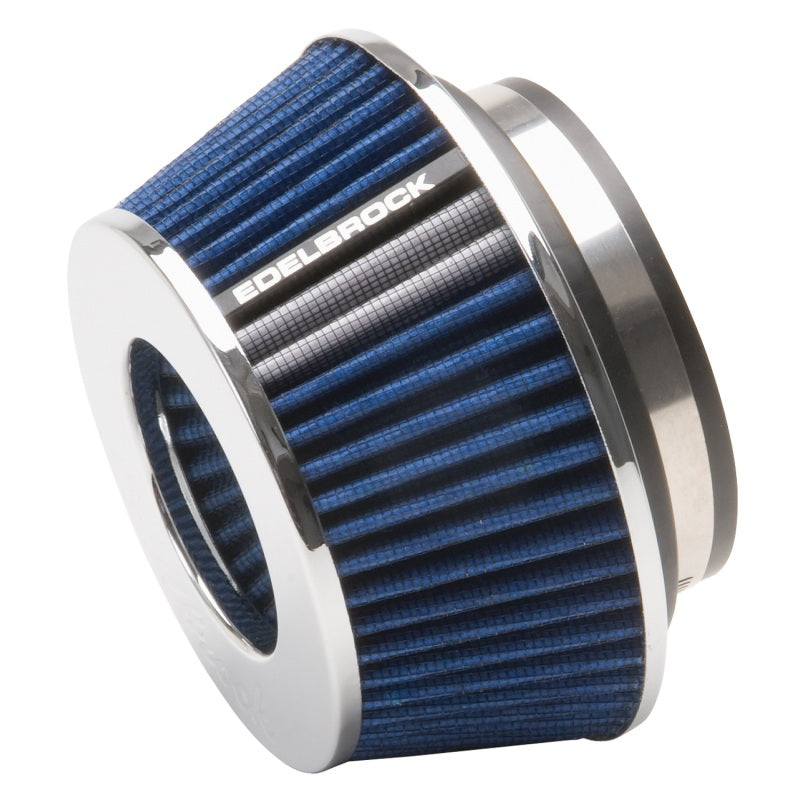 Edelbrock Air Filter Pro-Flo Series Conical 3 7In Tall Blue/Chrome-thumbmail-1
