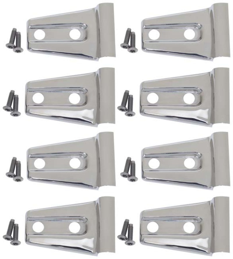 Kentrol 07-18 Jeep Wrangler JK Door Hinge Overlays 8 Pieces 4 Door - Polished Silver-thumbmail-1