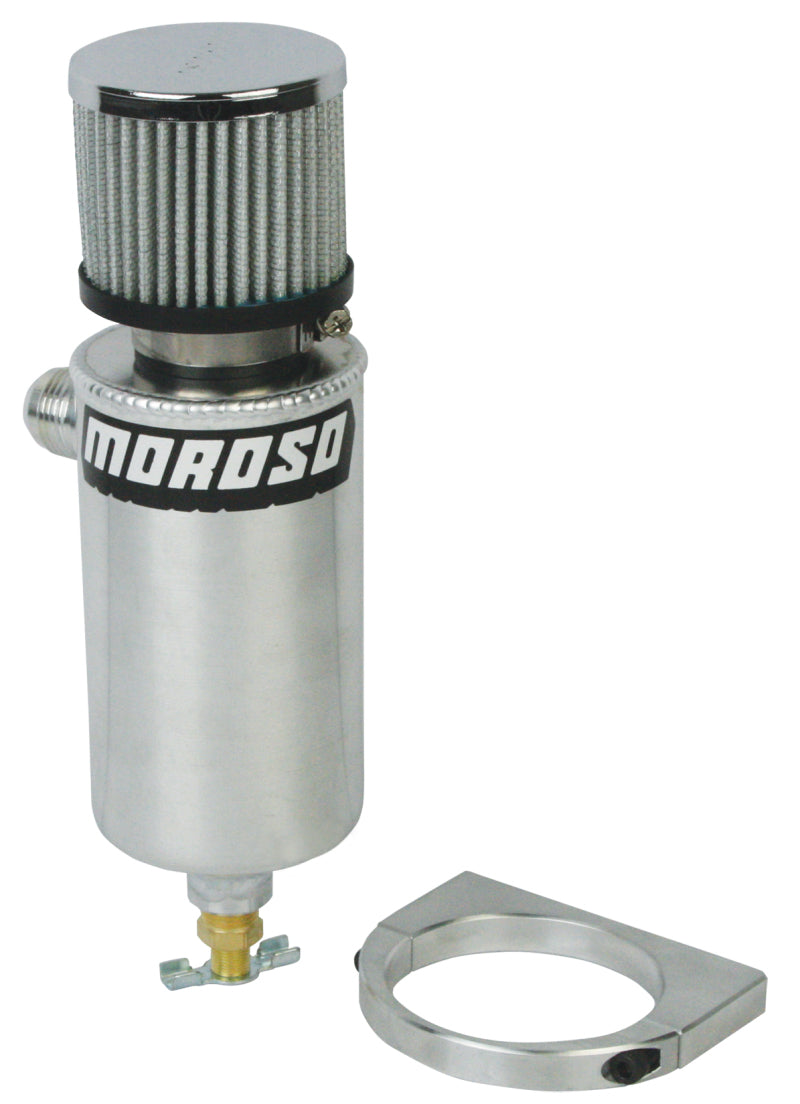 Moroso Breather Tank/Catch Can -12An Male Fitting - Billet Mounting Bracket - Aluminum-thumbmail-1