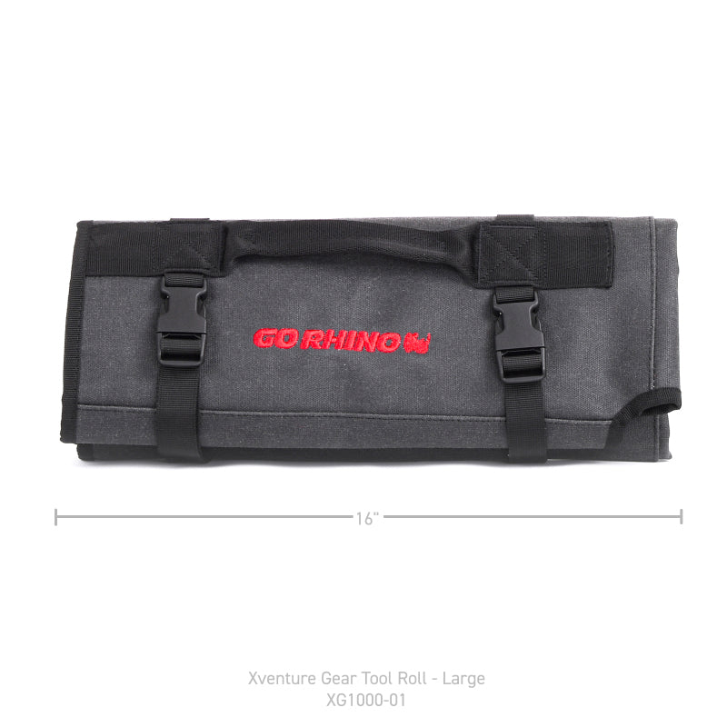 Go Rhino XVenture Gear Tool Roll Large (7x7in. Closed) 12oz Waxed Canvas - Black-thumbmail-5