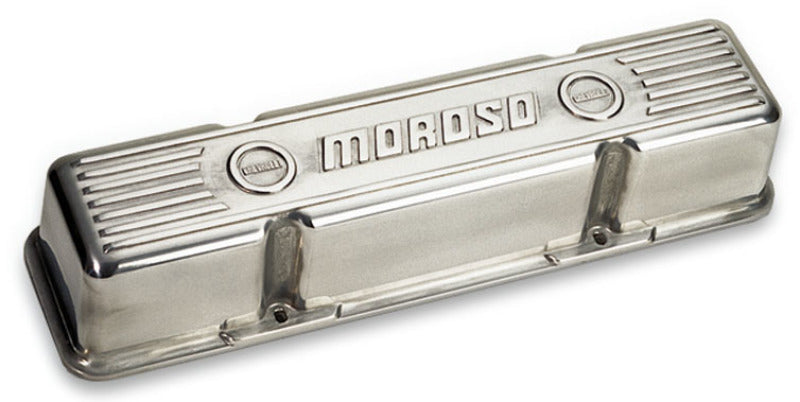 Moroso Chevrolet Small Block Valve Cover - 3.5in - Polished Aluminum - Pair-thumbmail-1