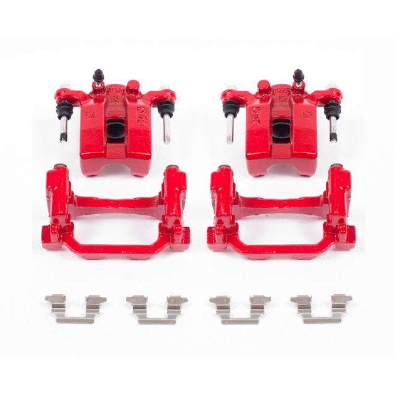 Power Stop 07-08 Infiniti G35 Rear Red Calipers w/Brackets - Pair-thumbmail-1