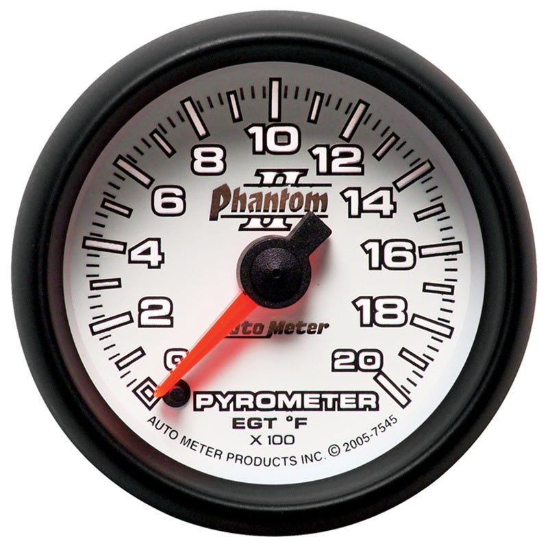 Autometer Phantom II 52.4mm Full Sweep Electronic 0-2000 Def F EGT/Pyrometer Gauge-thumbmail-2
