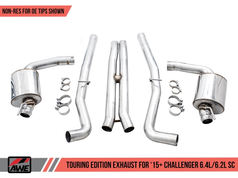 AWE Tuning 2015+ Dodge Challenger 6.4L/6.2L Non-Resonated Touring Edition Exhaust - Use Stock Tips-thumbmail-2
