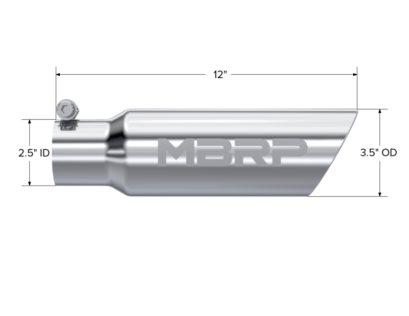 MBRP Universal Tip 3in O.D. Dual Wall Angled 2 inlet 12 length-thumbmail-5