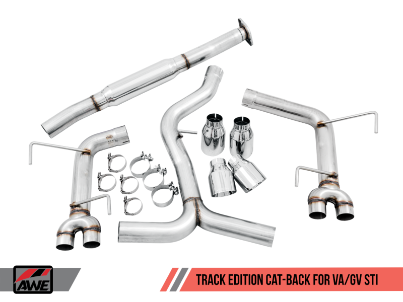 AWE Tuning Subaru WRX/STI VA/GV Sedan Track Edition Exhaust - Chrome Silver Tips (102mm)-thumbmail-2