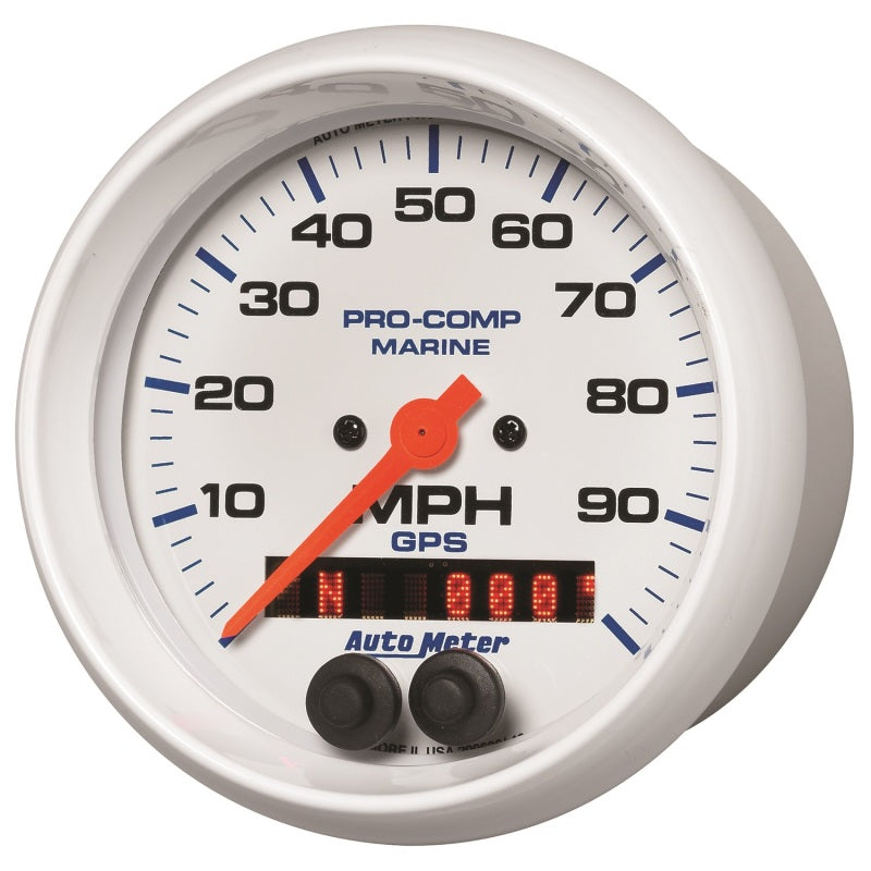 Autometer Gauge GPS Speedometer 3-3/8in 100 MPH Marine White Gauge-thumbmail-2