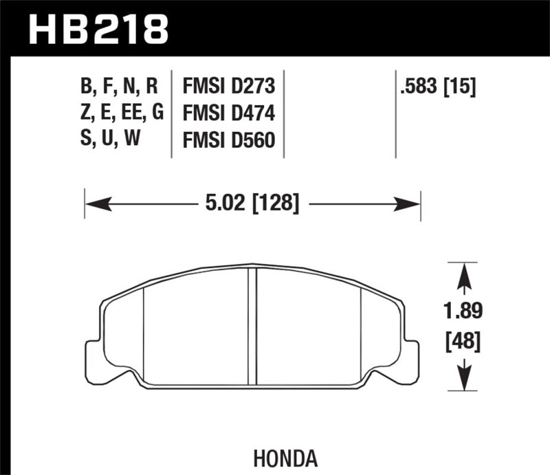 Hawk 1985 Honda Accord 1.8L Base Organic Brakes Front ER-1 Brake Pads-thumbmail-1