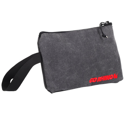 Go Rhino XVenture Gear Zipped Pouch - Large (12in. Wide Pocket / 6.5in. Hand Strap) Canvas - Black