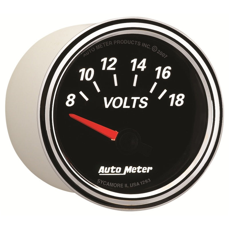 Autometer Designer Black II 52mm 18V Voltmeter Gauge-thumbmail-2