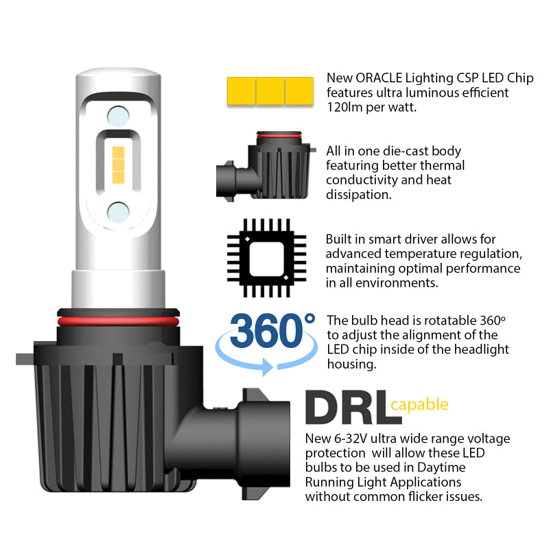 Oracle H11 - VSeries LED Headlight Bulb Conversion Kit - 6000K-thumbmail-2
