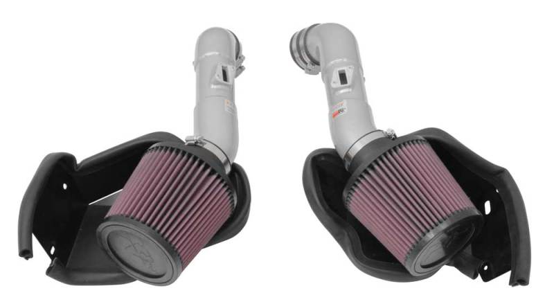 K&N 14-15 Infiniti Q50 3.7L V6 Dual Silver Typhoon Short Ram Intakes-thumbmail-1