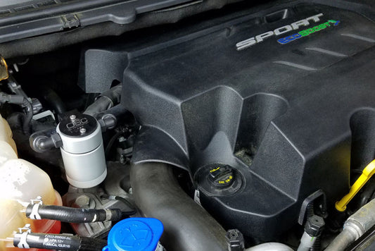 J&L 2015-2022 Ford Edge Sport/ST Passenger Side Oil Separator 3.0 - Clear Anodized