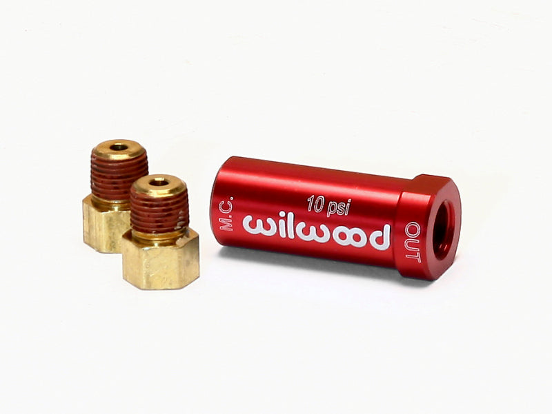 Wilwood Residual Pressure Valve - New Style w/ Fittings - 10# / Red-thumbmail-1