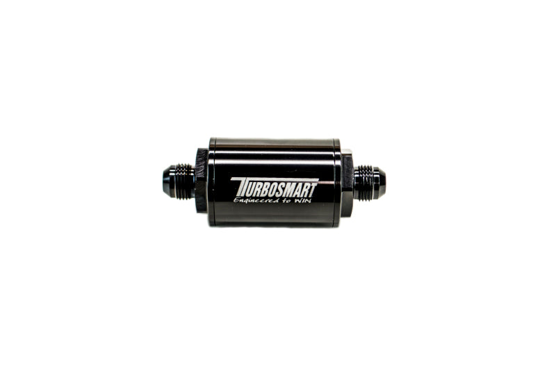 Turbosmart FPR Billet Inline Fuel Filter 1.75in OD 3.825in Length AN-10 Male Inlet - Black-thumbmail-1
