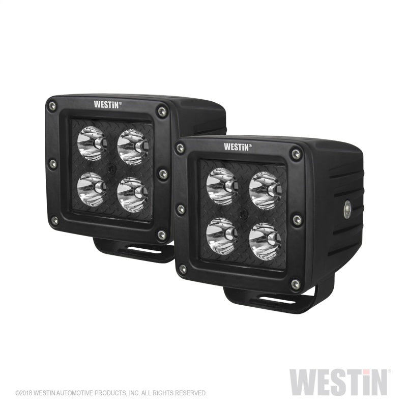 Westin HyperQ LED Auxiliary Lights 3in x 3in cube 20w Flood - Black-thumbmail-5
