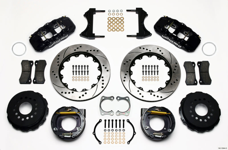 Wilwood AERO4 Rear P-Brake Kit 14.00in Drilled Big Ford New Style 2.36in Offset-thumbmail-1