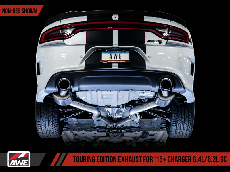 AWE Tuning 2015+ Dodge Charger 6.4L/6.2L SC Non-Resonated Touring Edition Exhaust - Silver Tips-thumbmail-3