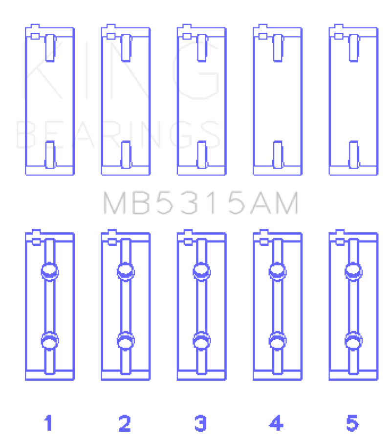 King Mitsubishi 4G63T/4G64 (Size 0.75) Main Bearing Set-thumbmail-1