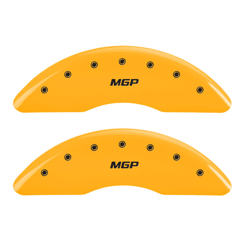 MGP 4 Caliper Covers Engraved Front & Rear MGP Yellow Finish Black Char 2010 Hyundai Genesis-thumbmail-2