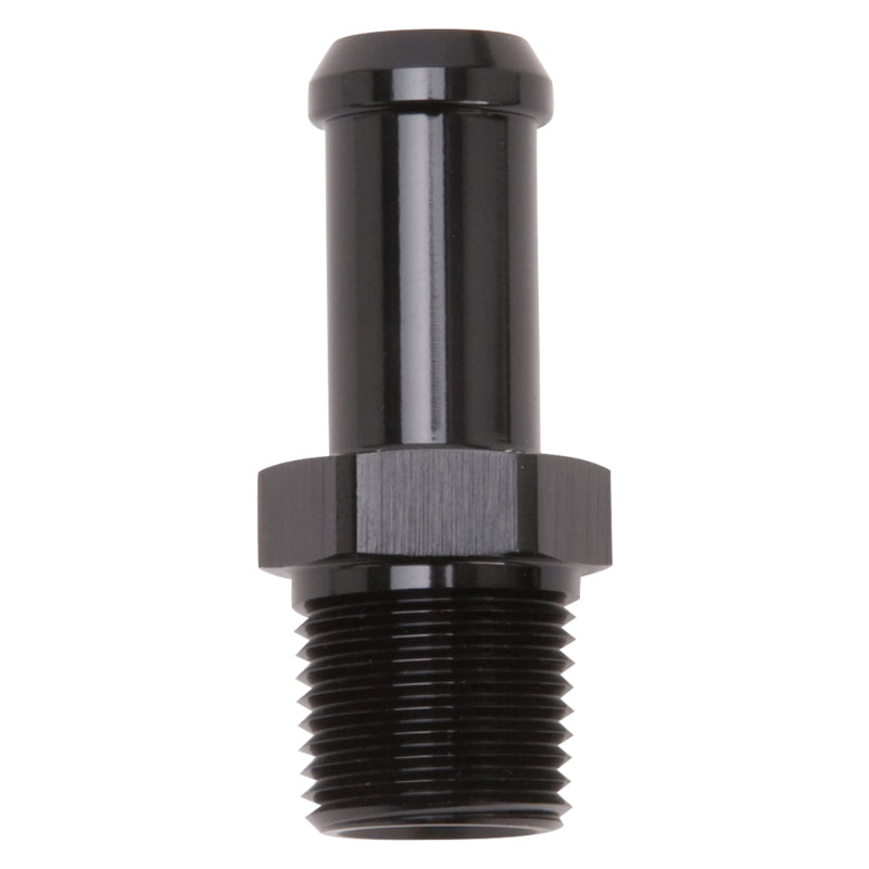 Edelbrock Hose End Straight 3/8In NPT to 1/2In Barb Black Anodize-thumbmail-1