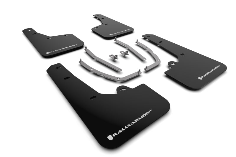 Rally Armor 2022 Hyundai Tucson Black UR Mud Flap w/ White Logo-thumbmail-1