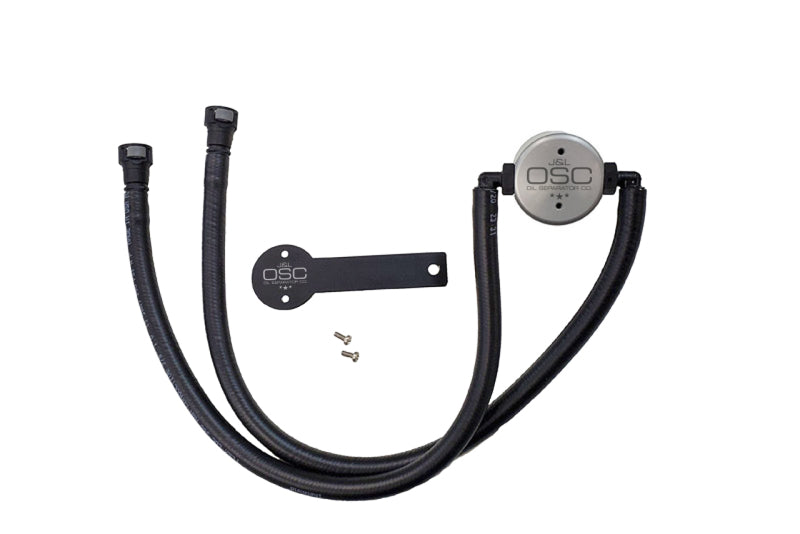J&L 16-22 Chevrolet Camaro LT1 6.2L Drivers Side Oil Separator 3.0 - Clear Anodized