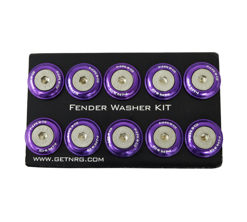 NRG Fender Washer Kit w/Rivets For Plastic (Purple) - Set of 10-thumbmail-2