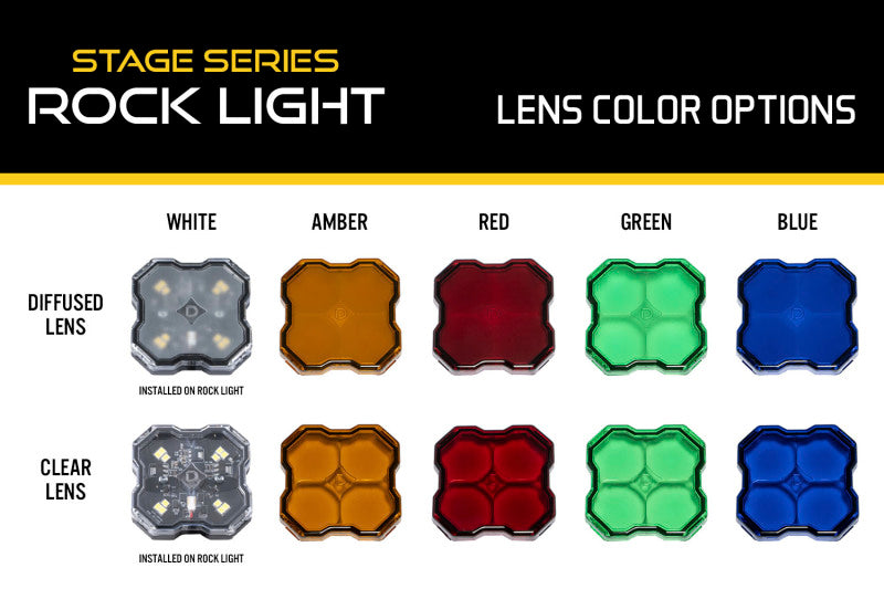 Diode Dynamics Stage Series Rock Lights - Green Clear Lens-thumbmail-2