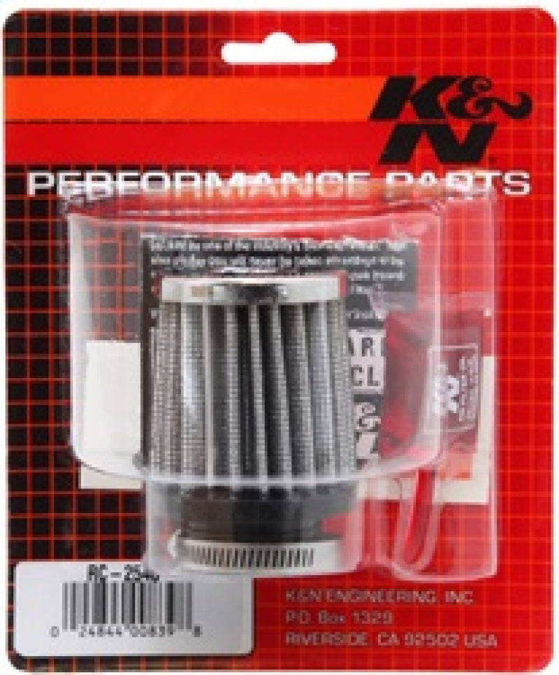 K&N Universal Chrome Filter 1 1/8 inch FLG / 2 1/4 inch Bottom / 2 inch Top / 2.5 inch Height-thumbmail-4