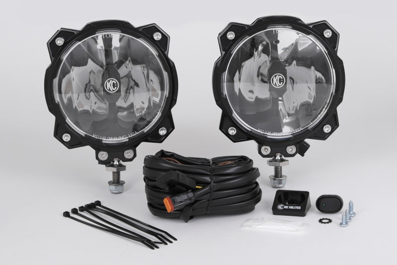 KC HiLiTES 6in. Pro6 Gravity LED Light 20w Single Mount Wide-40 Beam (Pair Pack System)-thumbmail-1