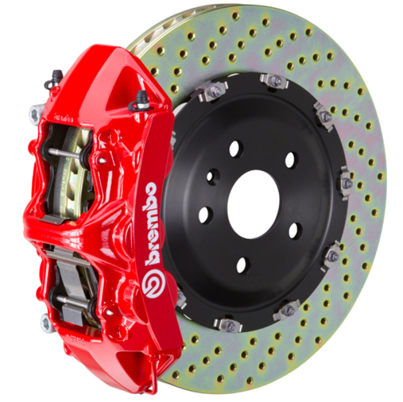 Brembo 20+ Model Y Front GT BBK 6 Piston Cast 365x34 2pc Rotor Drilled-Red-thumbmail-1