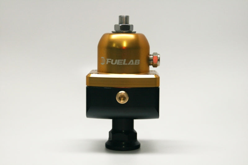 Fuelab 555 High Pressure Adjustable FPR Blocking 25-65 PSI (1) -8AN In (2) -8AN Out - Gold-thumbmail-1