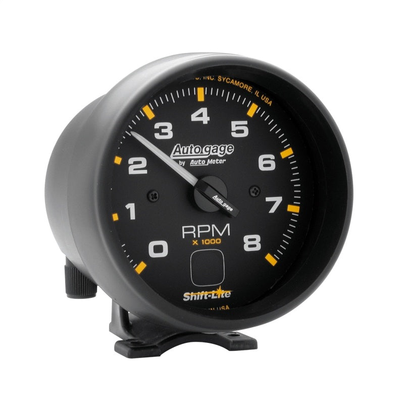 Autometer AutoGage 3-3/4in Pedestal Tachometer 0-8000 RPM Black/Black w/ Shift Light-thumbmail-1