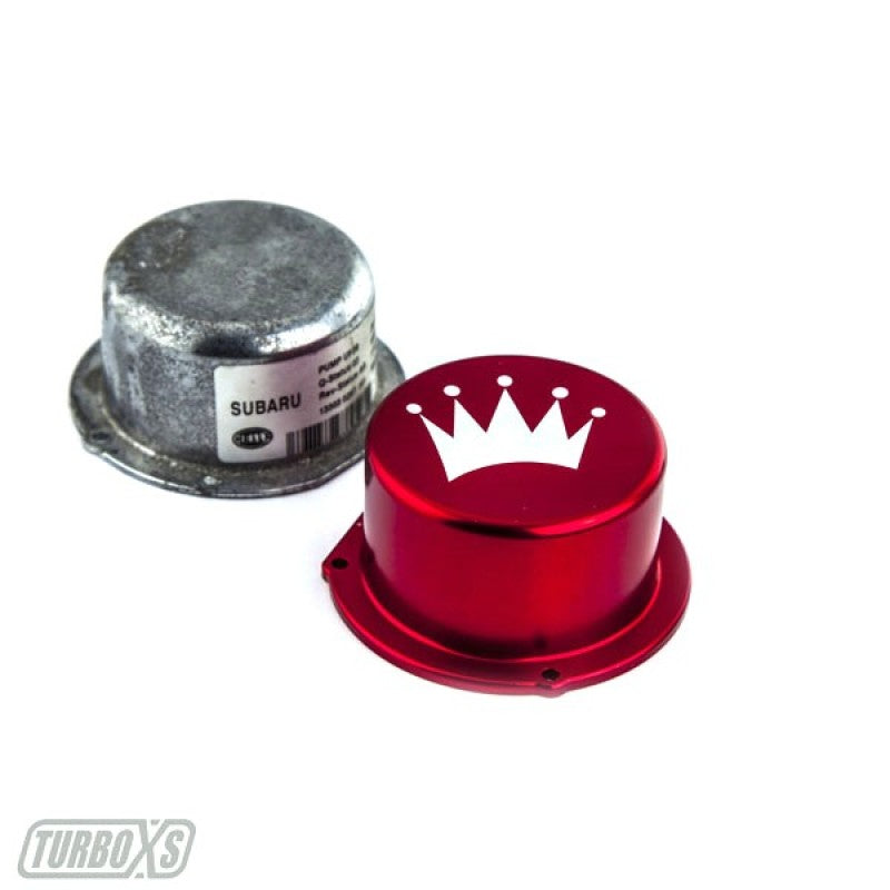 Turbo XS 15-16 Subaru WRX Billet Aluminum Vacuum Pump Cover - Red-thumbmail-3
