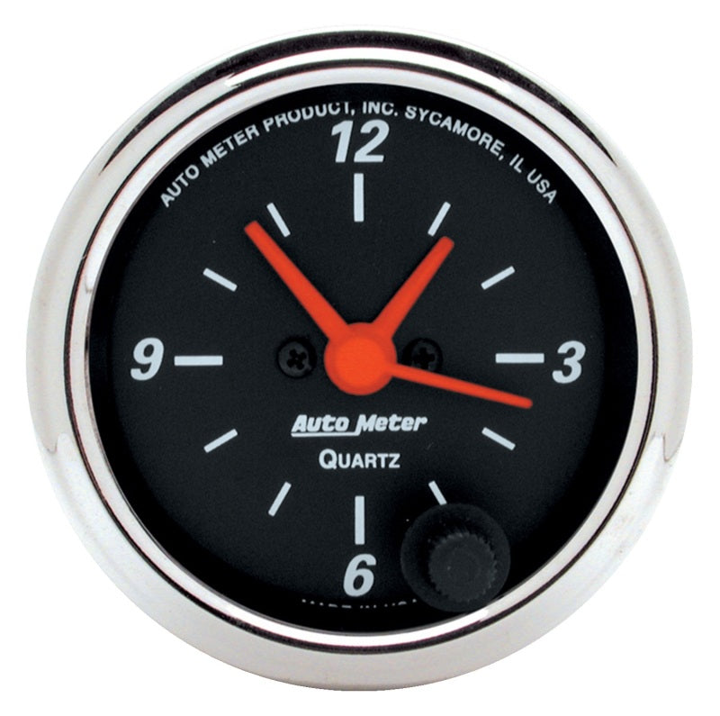 Autometer Designer Black 2-1/16in Analog 12 Hour Clock-thumbmail-2